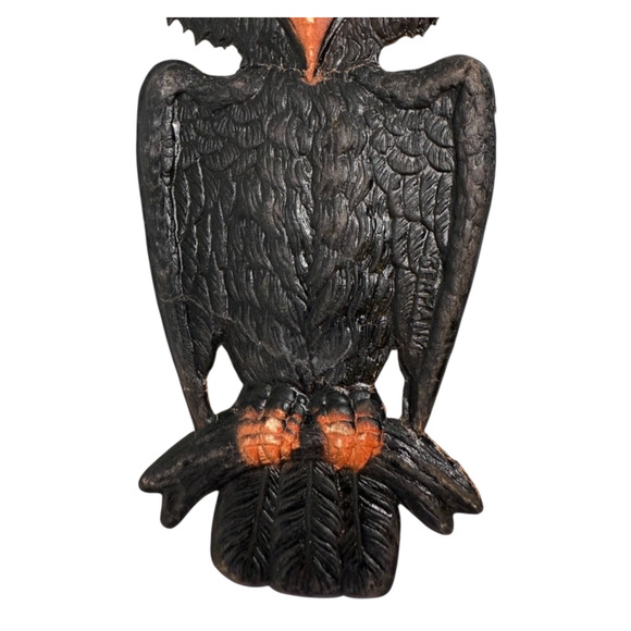 Vintage German Halloween Die Cut Owl Perched Bird Eyes HTF Embossed Pressed READ - Picture 7 of 17